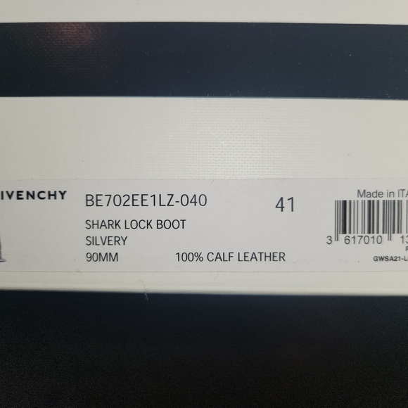 Givenchy shark lock boot silvery silver metallic sz 41 - Picture 2 of 10